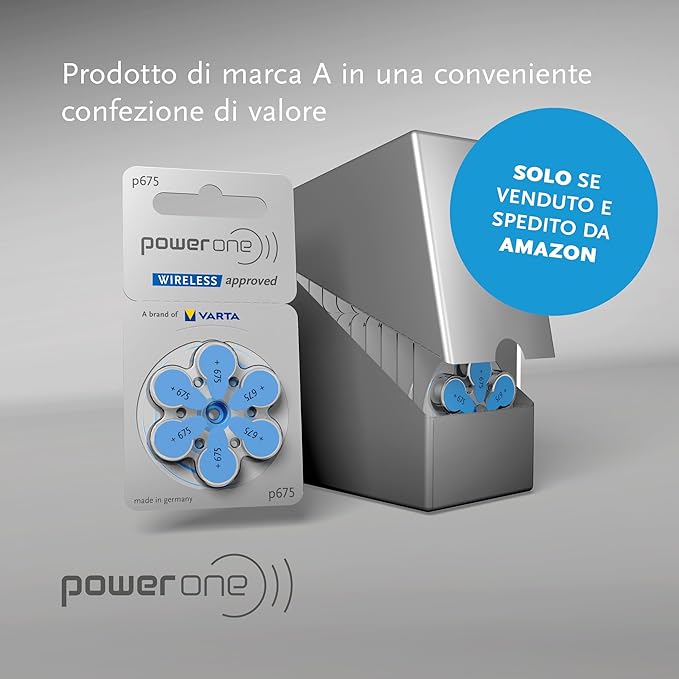 POWER ONE 675 SIZE HEARING AID BATTERIES (60 PCS PACK)