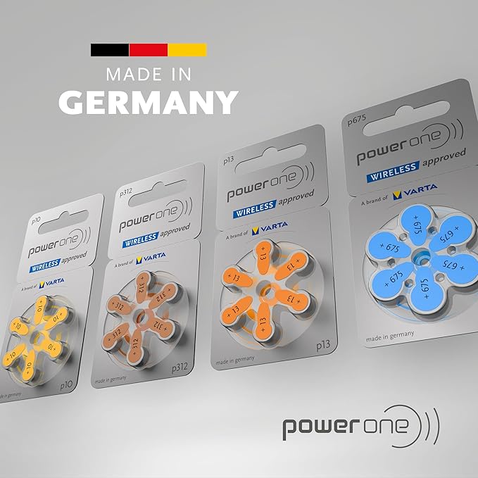 POWER ONE 675 SIZE HEARING AID BATTERIES (60 PCS PACK)